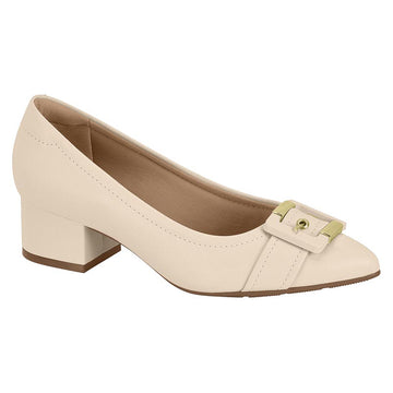 Modare 7340-133 Block Heel Pointy Toe Pump in Cream Napa